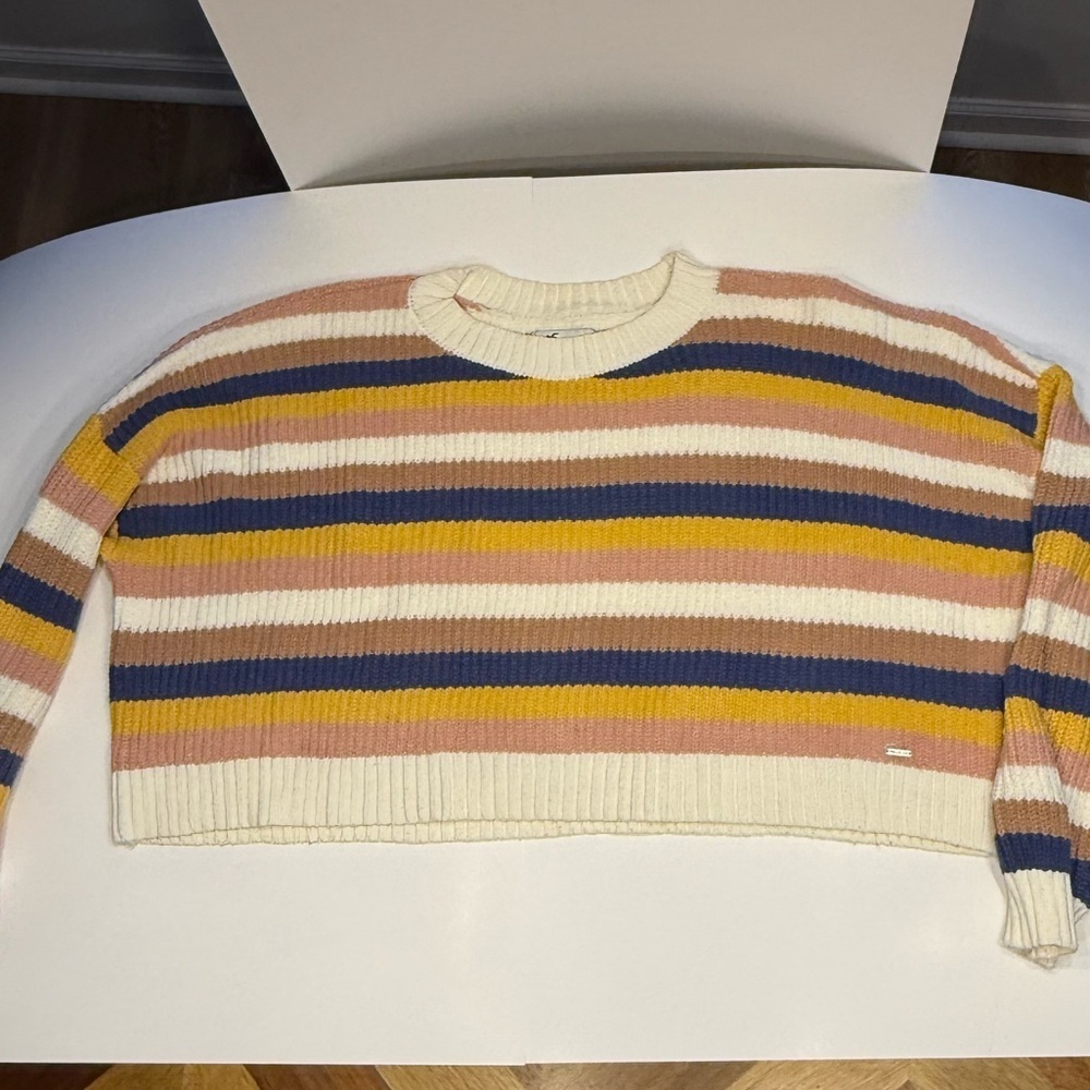 Hollister Colorful Striped Crew Neck Sweater cropped - Picture 3 of 6